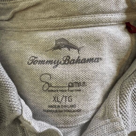 Tommy Bahama Men's Performance Supima Cotton Blend Polo Shirt Gray Size XL - Picture 3 of 5